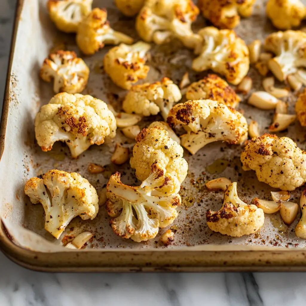 Crispy Garlic Roasted Cauliflower